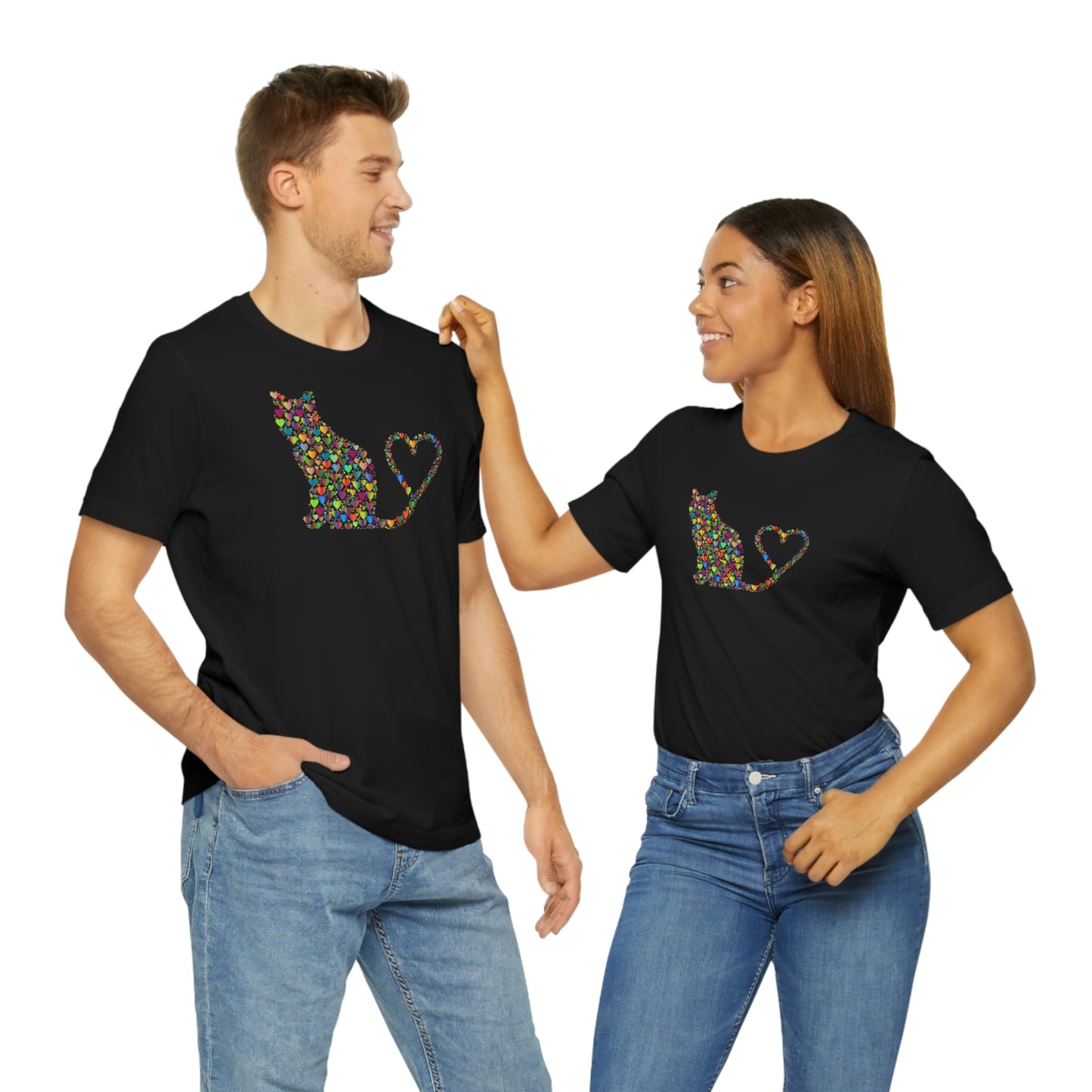 Million Hearts Cats Tshirt  /  Valentines  /  Love   Unisex Jersey Short Sleeve Tee
