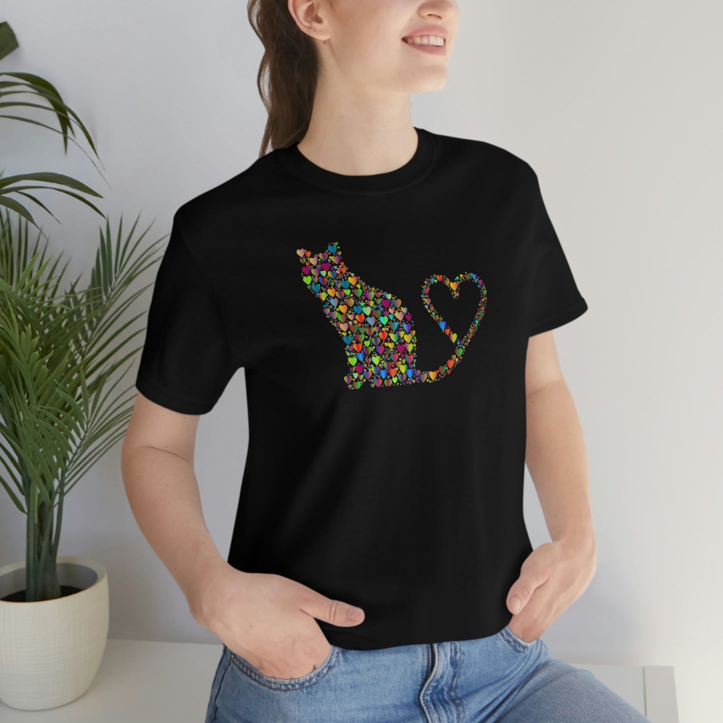 Million Hearts Cats Tshirt  /  Valentines  /  Love   Unisex Jersey Short Sleeve Tee