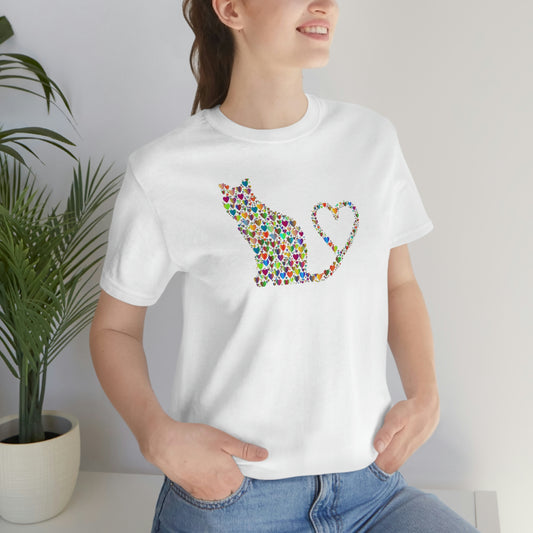 Million Hearts Cats Tshirt  /  Valentines  /  Love   Unisex Jersey Short Sleeve Tee