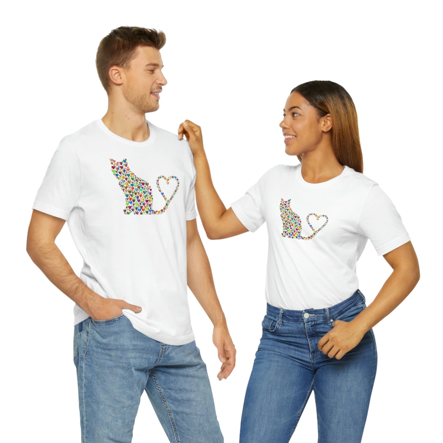 Million Hearts Cats Tshirt  /  Valentines  /  Love   Unisex Jersey Short Sleeve Tee