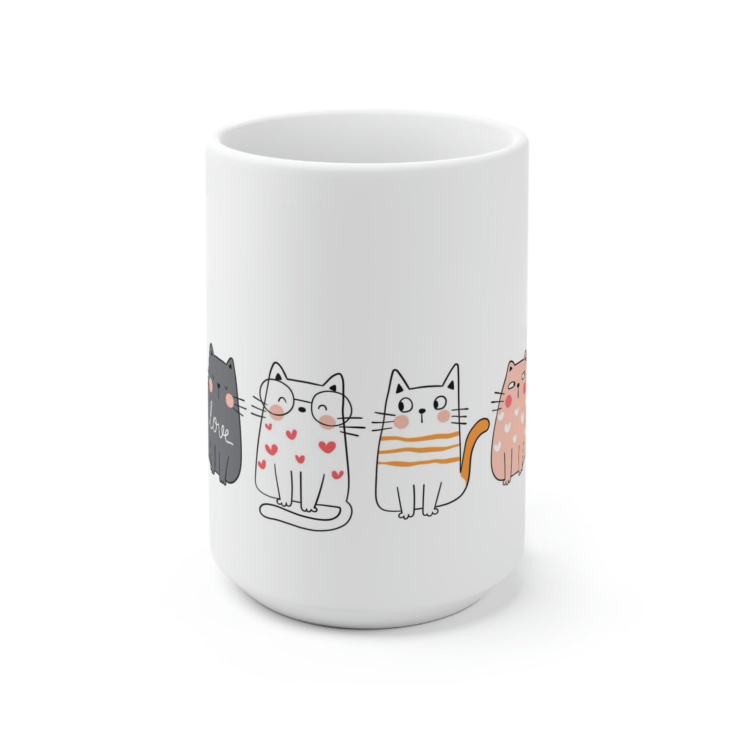 Valentine's Love Cats Ceramic Mug 15oz